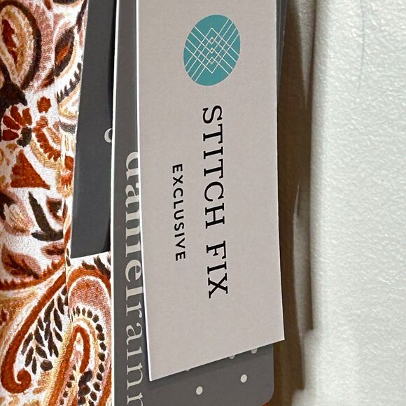 Daniel Rainn Stitch Fix Mixed Media Top Sleeveless Lace Brown Cream Women PM NWT - Picture 12 of 12